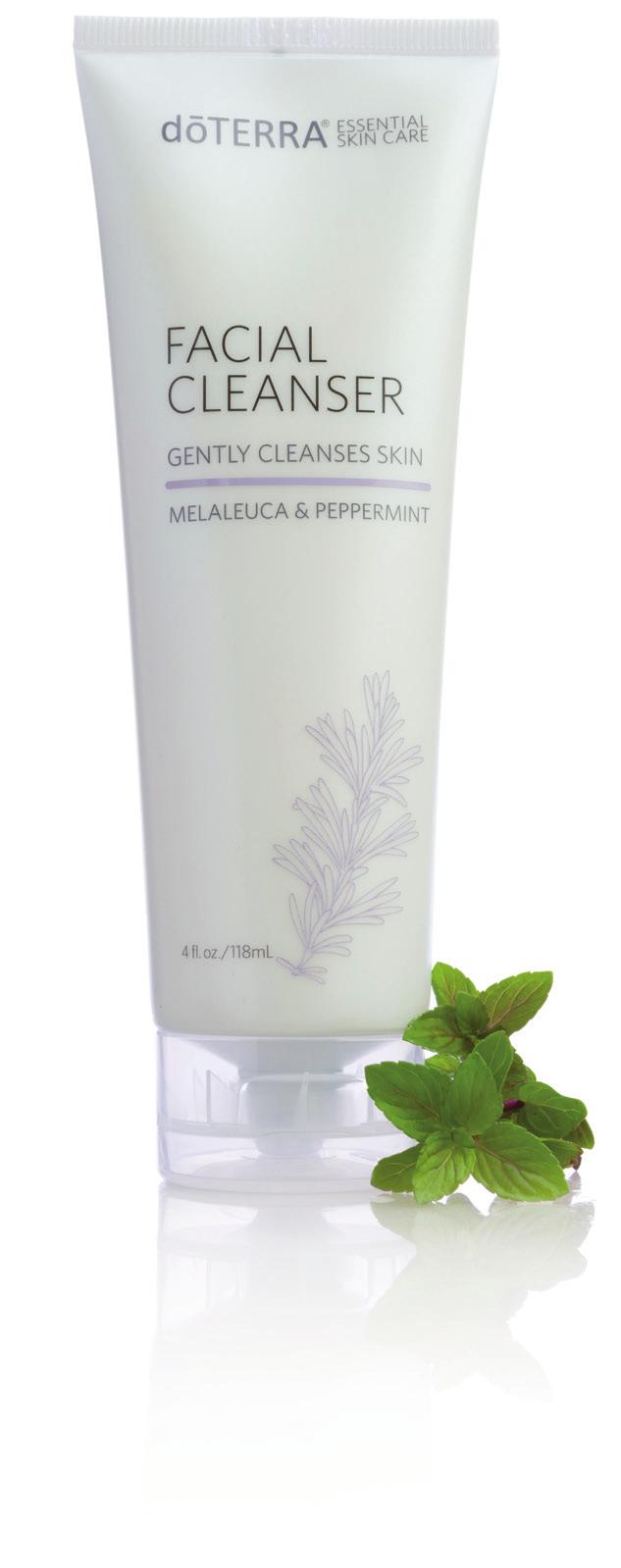 FACIAL CLEANSER essential oils of MELALEUCA and PEPPERMINT dōterra Facial Cleanser combines CPTG Certified Pure Therapeutic Grade essential oils of Melaleuca and Peppermint, known for their ability