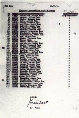full records on prisoners and noted all changes in the camp population. Reports on the number of prisoners in the camp were initially filed three times a day, and later twice daily.