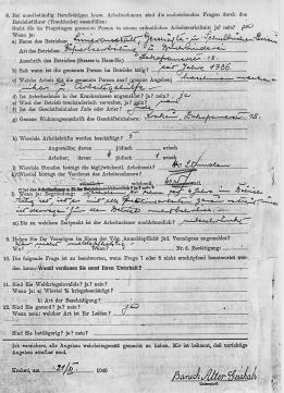 The document allowed Geizhals to remain in the Kraków ghetto until its liquidation by the Germans in March 1943, at which time Geizhals was deported to the
