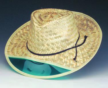 639-34 Palm straw hat with green visor, fits