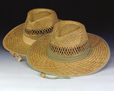 palm straw safari shape hat with black trim, fits
