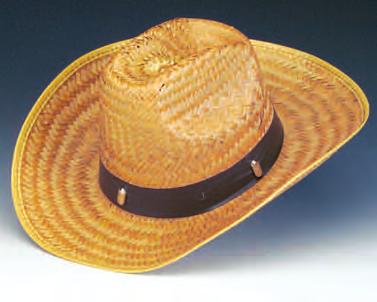 639-16 Straw western hat with shoestring trim,