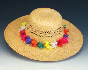 ACCESSORIES 545-47 Lady s round crown various straw hat with multi-color flower band per 12 pc. pack. One size fits most. 541-00 Round crown assorted staw hat with assorted bands.