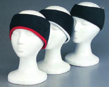 Made in USA. 791-72 Black polyfleece ear warmer/headband with contrast trim.