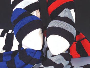 pack. 779-79 Rainbow stripe superstretch beanie and matching scarf sets, 12 sets per