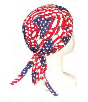 bandanna head-wraps in various balanced patterns,