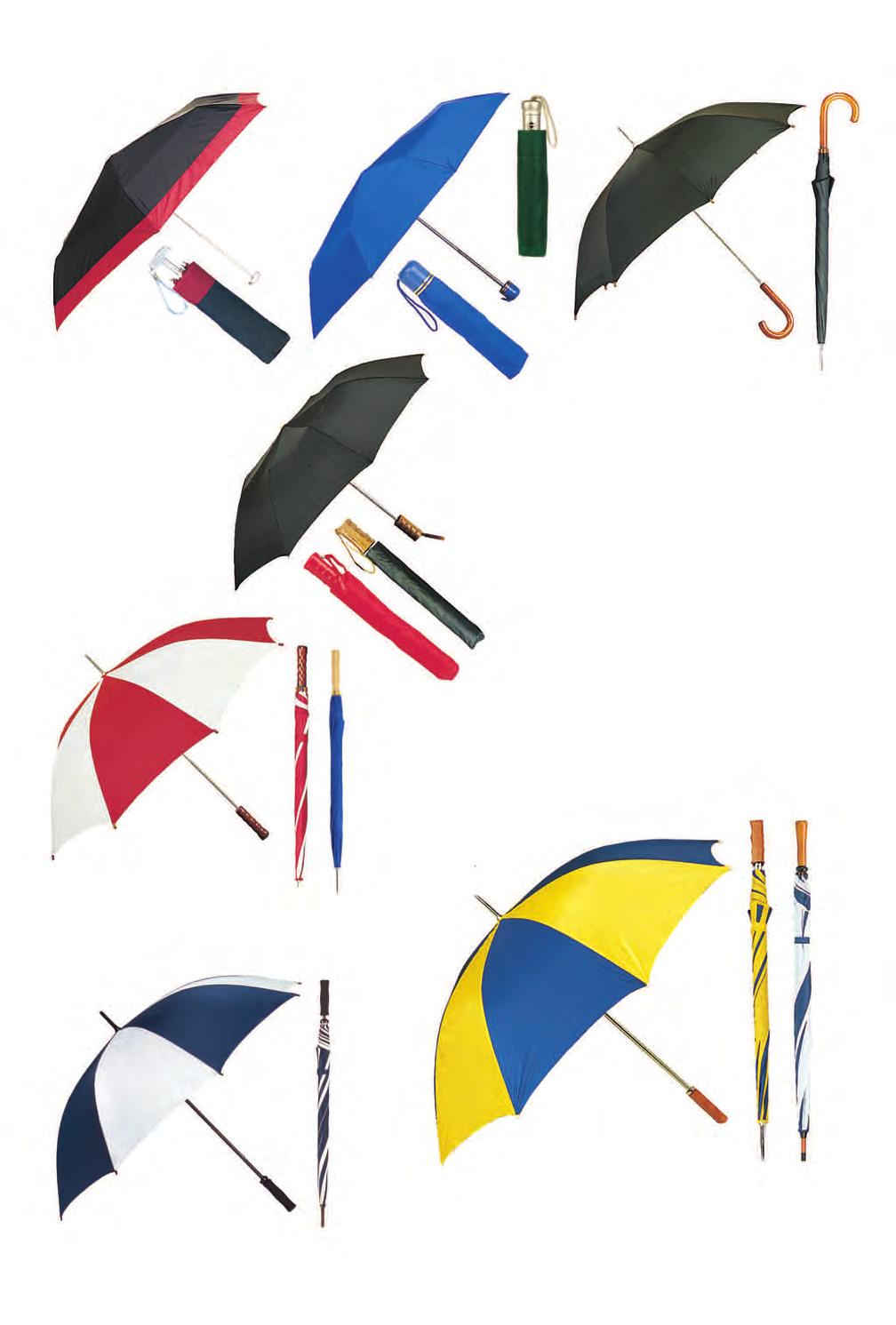 UMBRELLAS 954-67 954-57 High quality Pocket 42 3 section flat folding light weight umbrella w/ flat handle, per 12 pc. pack. Asst Color Borders.
