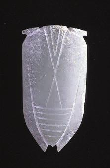 SLIDE NO.18 Cicada Green Nephrite Han Dynasty (206 BCE 220 CE) B60J583 What is this object? This is a jade object in the form of a cicada (tsan) used for burial purposes in the Han dynasty.