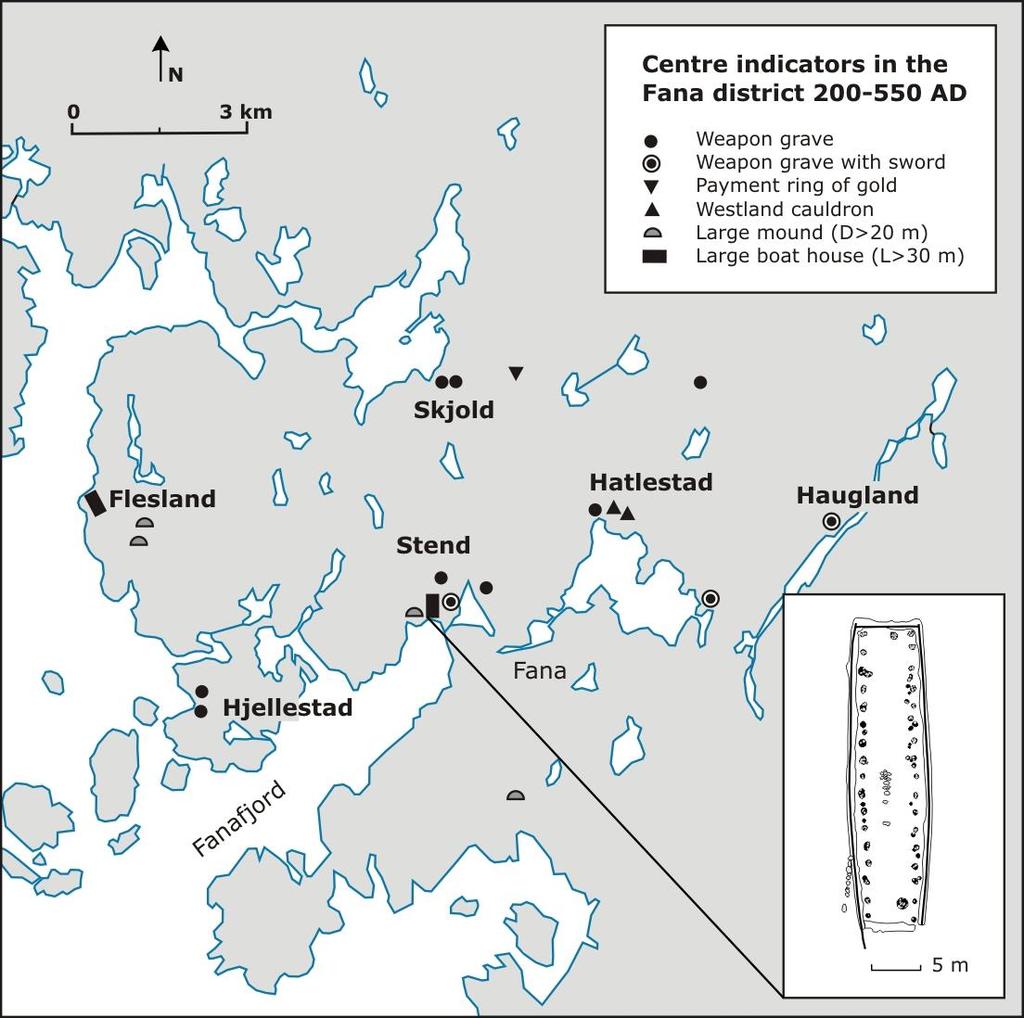 176 A recent analysis of the location of large boathouses in Hordaland and Rogaland confirmed that boathouses are often situated near burial sites (Dell Aitante, 2013).