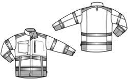 High-visibility clothing - news! Jacket Class 2/3 New jacket with two chest pockets, with an ID card pocket inside the right-hand pocket.