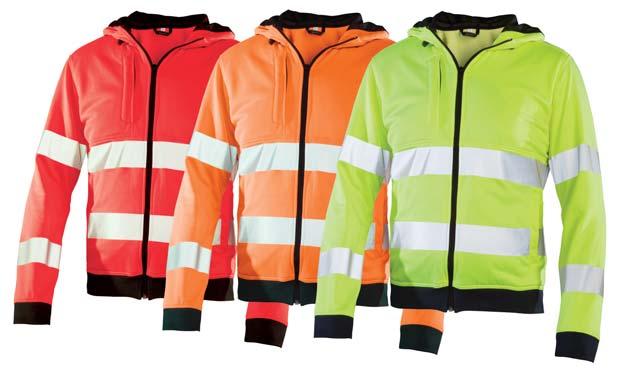 High-visibility clothing Sweatshirt Fabric: 50% polyester/50% cotton. Weight: 315 g/m². Wash at 60. Size: S - 2XL CE: EN471 Class 3 Order no.