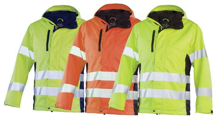 Functional shell clothing - high-visibility Functional shell clothing! High-visibility shell jacket Functional shell jacket with practical side pockets and a chest pocket, all with zips.