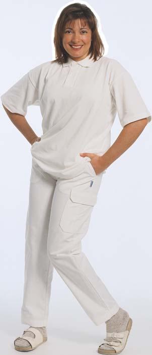 White clothing Jacket and men's trousers Jacket with inside left chest pocket. Two front pockets with flap.