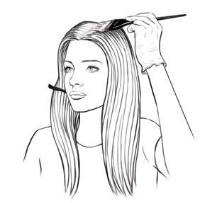 Use the same formula that you used for all over blonde, but keep the color or lightener application on your