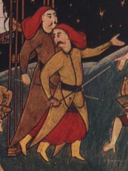 7: A portion of a battle scene displaying men (likely Janissaries) wearing tarbouz hats while digging tunnels. Ottoman Empire in Miniatures. Figure 7).