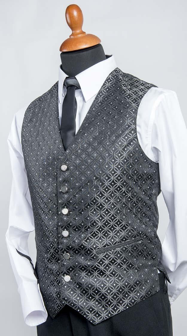 1 CLARENDON Male Waistcoat V-neck waistcoat, Jacquard fabric, Fabric back.