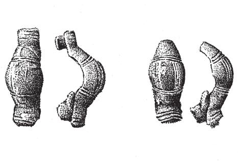 Figure 18. The equal-armed brooches from Cairn 10. NM 30975:1048 and 1072. Drawing National Board of Antiquities. Published with the permission of the National Board of Antiquities.