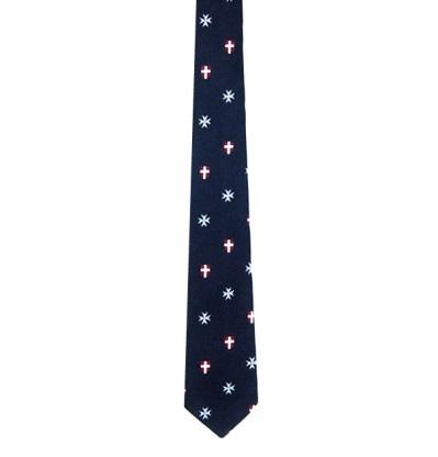TIE (Official) The Official Tie of the Order is a Navy Blue Tie having a pattern of a white Cross