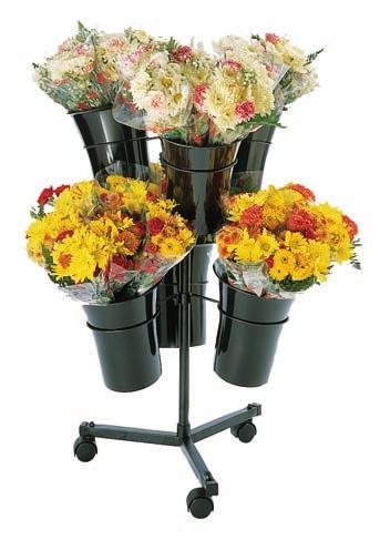 BD3A-C 18 1 2"d x 18 1 2"w x 33"h Includes casters, sign clip and black vases
