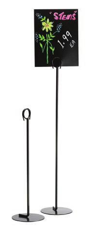 FAC57 5 1 2" x 7" Black Sign Holder / Pack 6 FAC711 7" x 11" Black Sign Holder / Pack 6 FREE STANDING SIGN HOLDERS Simple signing system that disappears when placed among flowers and plants for an