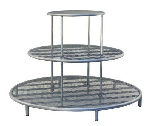 TDS-G CD357 TLD THREE LEVEL ROUND DISPLAY Overall Height 54 3 4"h Shelf Diameters 32", 32", 16" Includes