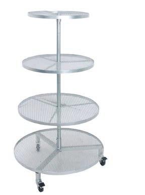 locking casters CD357 CIRCLE DISPLAY Overall Height 56 1 4"h Shelf Diameters 84", 60", 36" Options: casters