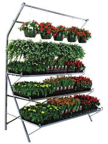 up to 24 (1020-style) flats and 12 (10 ) hanging baskets.