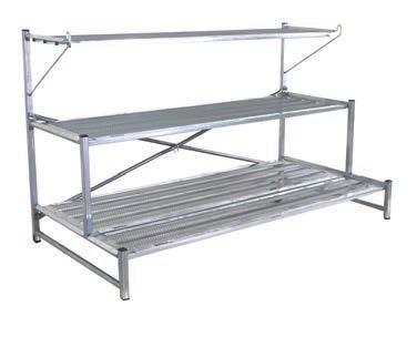 BENCH 26 1 2"d x 73 1 4"w x 44 1 2"h Holds up to 15 (1020-style) flats