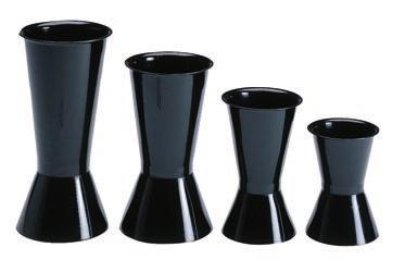 3 3 VASES 190 160 130 100 WITHOUT SNAP-ON BASE FLOWER VASES WITH SNAP-ON BASE MODEL HEIGHT TOP DIA BASE DIA PACK 100 10" 7" 7