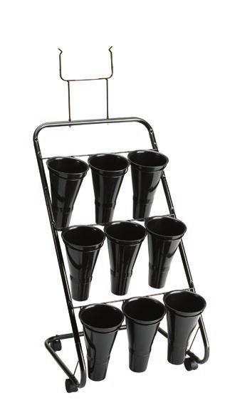5 BOUQUET DISPLAYS BD8H 28 1 2"d x 17"w x 43"h Includes casters, sign clip and