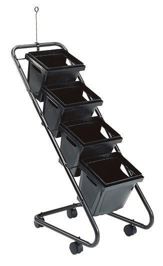 BD3G 28 1 2"d x 17"w x 43"h Includes casters, a sign clip and galvanized buckets (11 1 2"h x 12 3 8" dia).