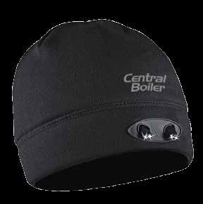 Central Boiler flame graphic embroidered on front left panel.