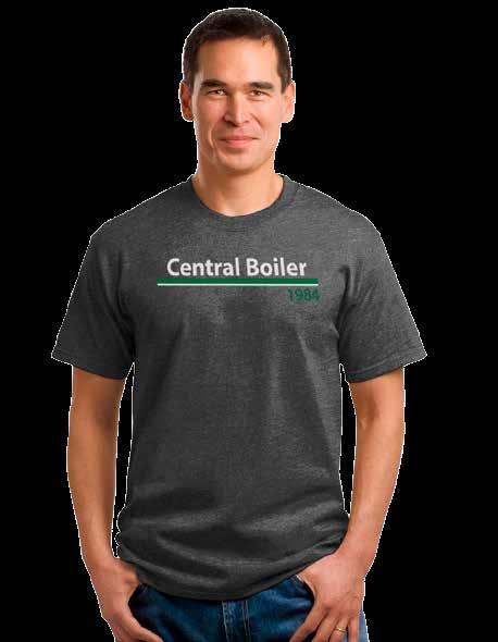 COMFORT & STYLE Locker T-Shirt Full, loose fit for enhanced range of motion and breathable comfort no matter what you are doing. Central Boiler graphic is screen printed on left sleeve.