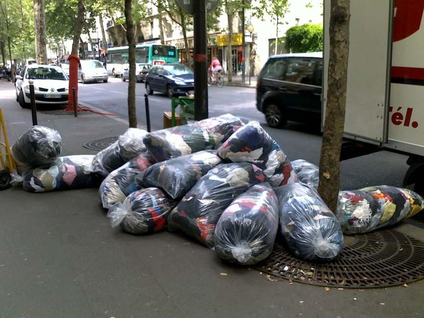 Discarded clothing being delivered to a secondhand store in Paris. Photo: Carla van Lunn, 2011.