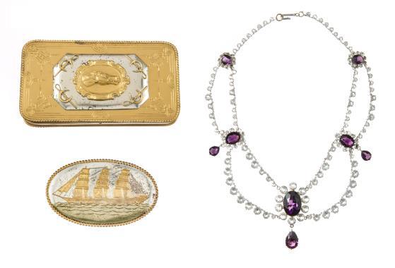 From the iconic diamond and amethyst necklace worn by Vivien Leigh (estimate: $60,000-$80,000) and the cigar case used by Clark Gable in Gone with the Wind (1939) (estimate: $40,000- $60,000) (photo