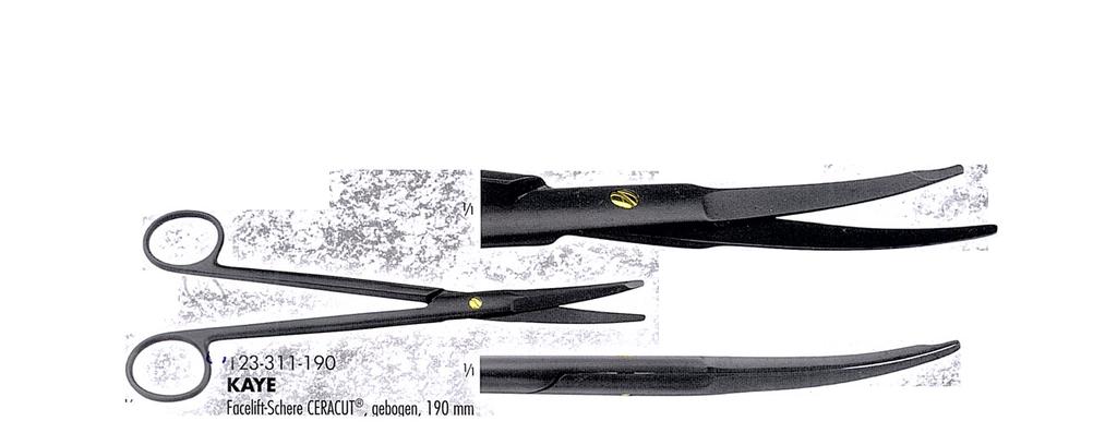 also available seperately 1 KAYE Facelift-Schere CERCUT, gebogen, 190mm Facelift Scissors,