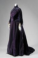 The House of Worth, afternoon dress, silk velvet, chenille, chiffon, 1903, France, gift of Mary Elizabeth Fogarty.