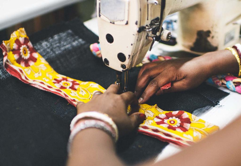 Make your bag one of a kind* by adding recycled cotton saris as handles, lining or