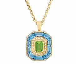 5 dwts. Size 6 1/2. Property of a Bel Air Resident 301 Gold and Gem-Set Pendant and hain 14 kt.