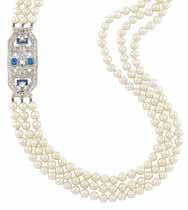 $500-700 363 Gold, Emerald, Ruby and Diamond Bracelet 18 kt., 6 oval emeralds, 12 oval diamonds ap..45 ct., 24 square-cut rubies, ap.