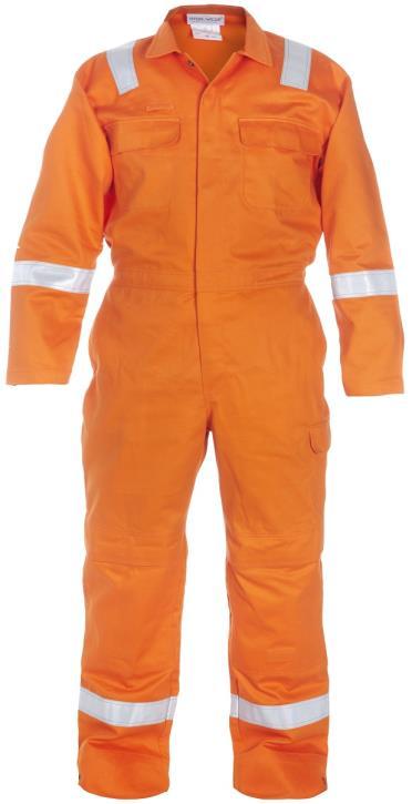 Flame retardent and antistatic boilersuit according to welding specs.. Elasticated waist. Knee pad pockets. Thigh pocket.