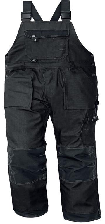 Reinforced with DuPont 500D Cordura. Knee pockets for inserting knee pads. Wide flexible braces. Hamerloop, front pocket with press stud. Two side pockets.