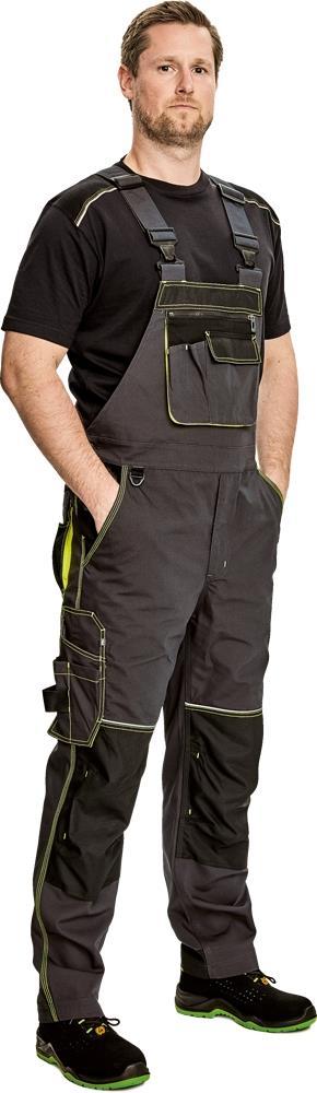 Bib & Brace KNOXFIELD CERVA Made of 65% polyester and 35% cotton. Quality 270 gr/m². Reinforcement 600D OXFORD. Working Bib pants with elastic braces and waist.