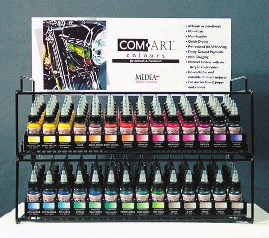 6 racks) to create a display stand with a total capacity of 420 colours.