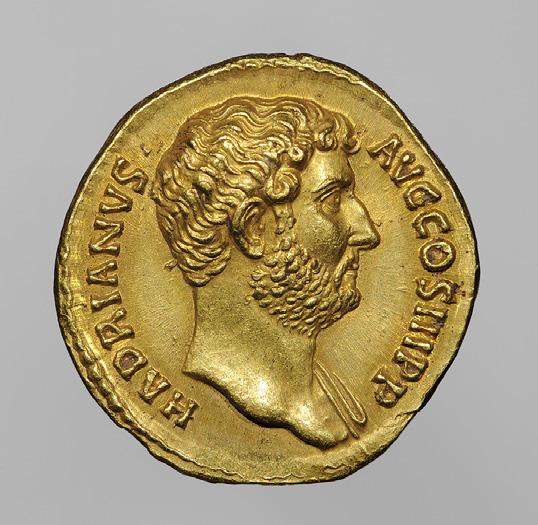 23. Aureus of Hadrian, 134 138 Gold Object: Diam.: 1.