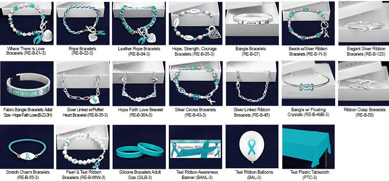 (JKIT-3) Kit includes: 4 Where There Is Love Bracelets (RE-B-01-3) 4 Rope Bracelets (RE-B-02-3) 4 Hope, Strength, Courage Bracelets (RE-B-05-3) 2 Bangle Bracelets (RE-B-07) 4 Beads w/silver Ribbon