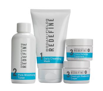 REDEFINE This comprehensive skincare regimen is for the appearance of lines, pores, and loss of firmness.