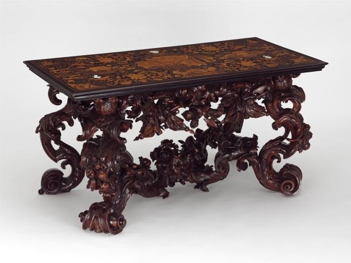 Europe 1600-1815 New acquisitions by gallery GALLERY 7 Table, about 1686, Italy (Venice) Top by Lucio de Lucci. Base possibly by Andrea Brustolon.