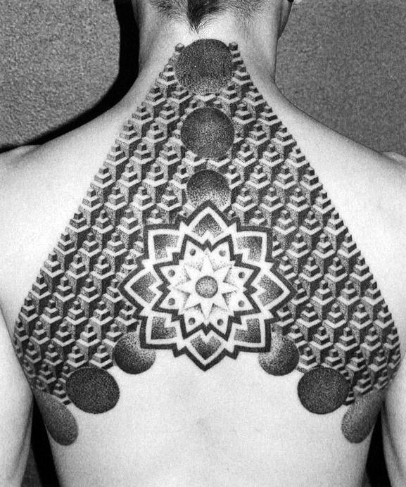 Vincent Hocquet Vincent Hoquet s stunning geometric tattoos have to be some of the most eye-bending tattoos a person could do.