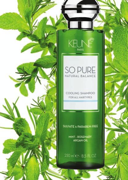 1 Cooling Shampoo Cooling Shampoo provides a refreshing experience of Mint and Rosemary with a cooling and balancing effect on the Essential soft and shiny. Sulfate free.